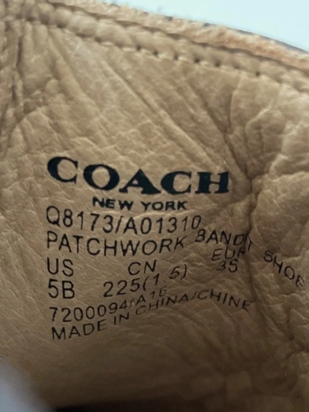 Coach Leather Patchwork Bandit Shoe Cropped Cowboy Boot 5B